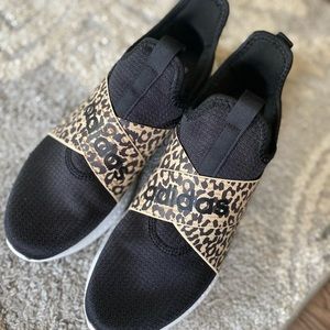 Womens ADIDAS CLOUDFOAM Super Black/Leopard Size 9 ALMOST NEW